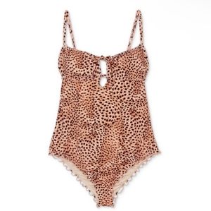 Shade & Shore women's one peice swimsuit size M Torso Cheetah Print NWT